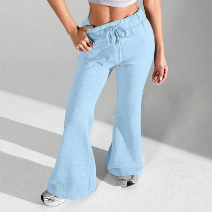 Clothes For Woman Leisure Flares Home Pant Bell-Bottoms Pants Woman Tracksuit Female Sport Trousers Solid Color Pantalones Mujer