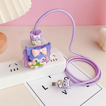 Joytop Sanrio 5Pcs Set Cable Protector for Huawei 35W/40W/66W/88W/100W Fast Charger Case Phone Wire Cord Organizers Winder