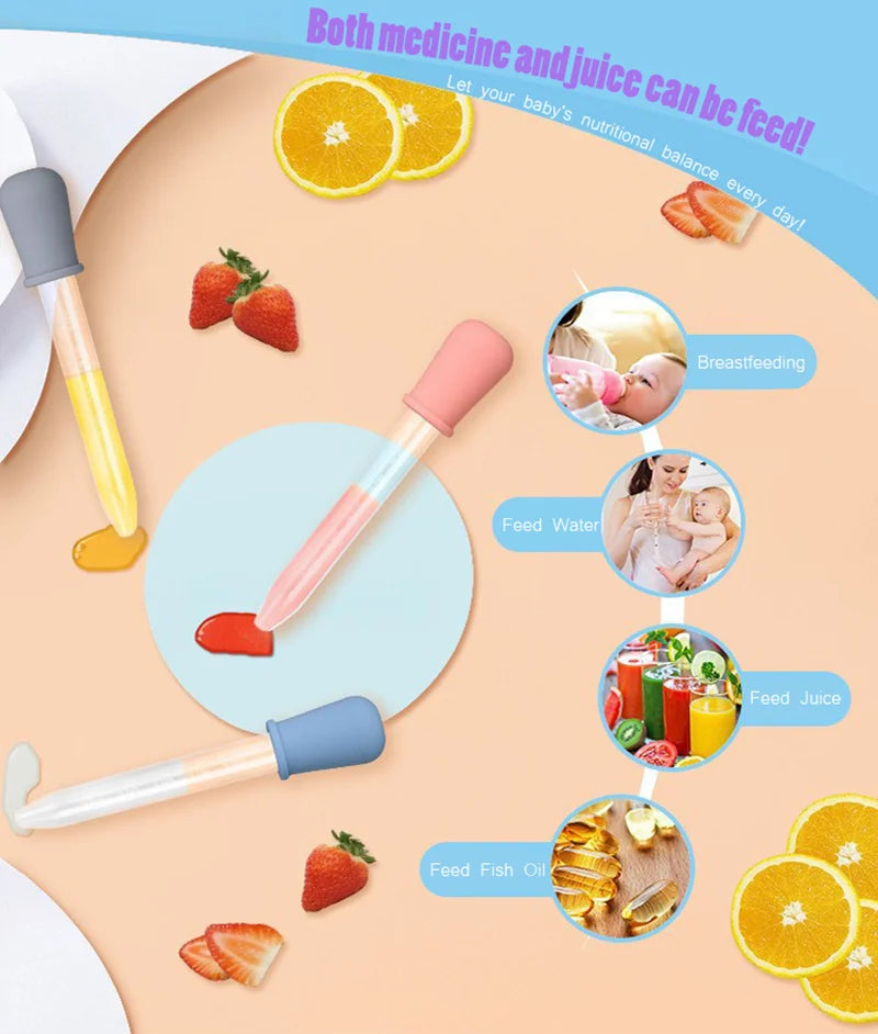 5Pcs Baby Dropper Medicine Feeder Child Medicine Device Silicone Pipette Liquid Food Dropper Infant Utensils pipetas niños