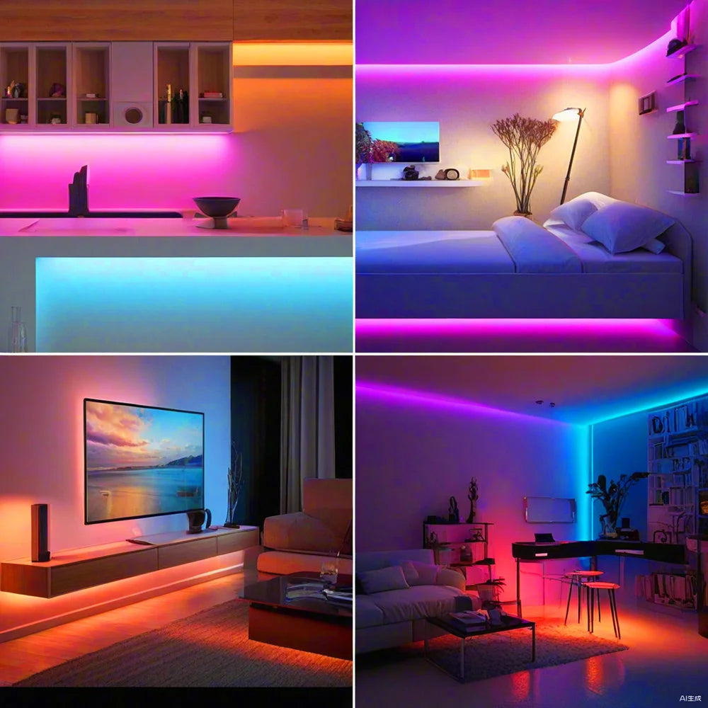5m 10m 20m 50m LED Strip Light AC 220V 230V 240V IP55 2835 120 LEDs Flexible Ribbon Rope Lights Tape 9 Colors Home Decoration