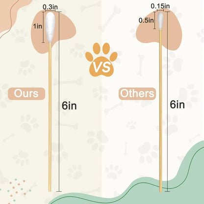 100/300PCS 6 Inch Precision Tips Cotton Swabs - Long Wooden Stick Cotton Buds Pointed Cotton Swabs With Case - Cotton