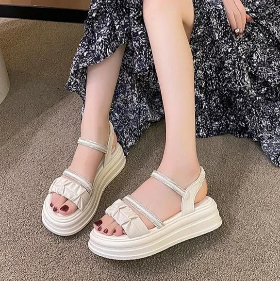 Outdoor Platform Sandals for Women New Breathable Fashion Woman Shoes Summer 2025 Comfortable Trending Pvc Designer Luxury Shoe