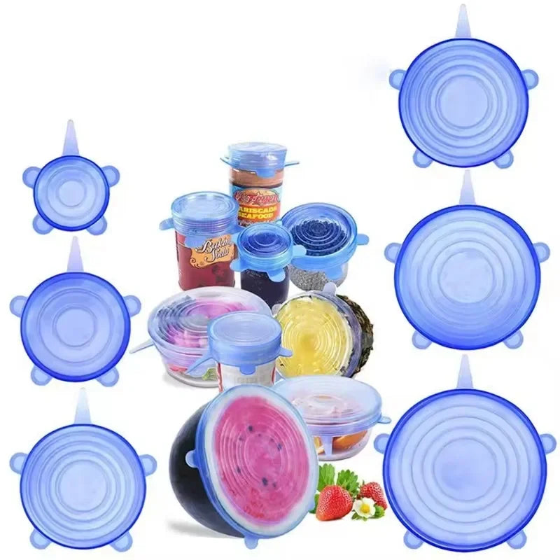 Silicone Cover Stretch Lids Reusable Durable and Expendable Lids Silicone Covers for Fresh Food Leftovers Keep Food Fresh