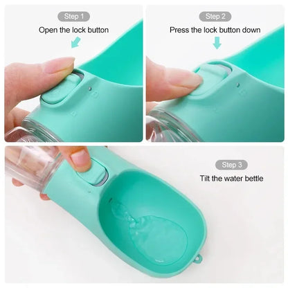 Outdoor Walking Puppy Pet Travel Water Bottle Cat Drinking Bowl Supplies Portable Dog Water Bottle for Small Large Dogs Bowl