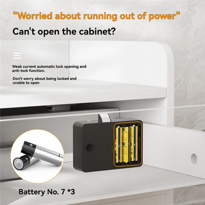 ABUO-Drawer Wardrobe Lock Electronic Lock Childproof No Drilling Safety Electric Door Lock For Home Cabinet Security