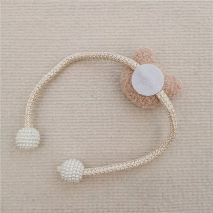 2Pcs Ins Cartoon Bear Curtain Cute Plush Window Curtain Buckles 3D Decorative Bear Curtain Tieback Curtain Accessories