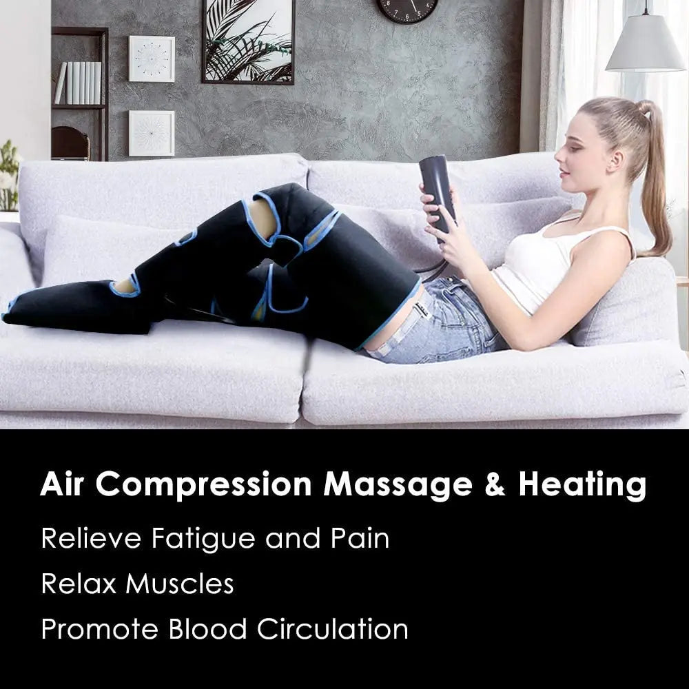 Leg Muscle Relaxer 6 modes Air Compression Recovery Boot Lymph Release Relieve Foot Fatigue Heating Leg Massager for Athletes