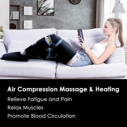 Leg Muscle Relaxer 6 modes Air Compression Recovery Boot Lymph Release Relieve Foot Fatigue Heating Leg Massager for Athletes