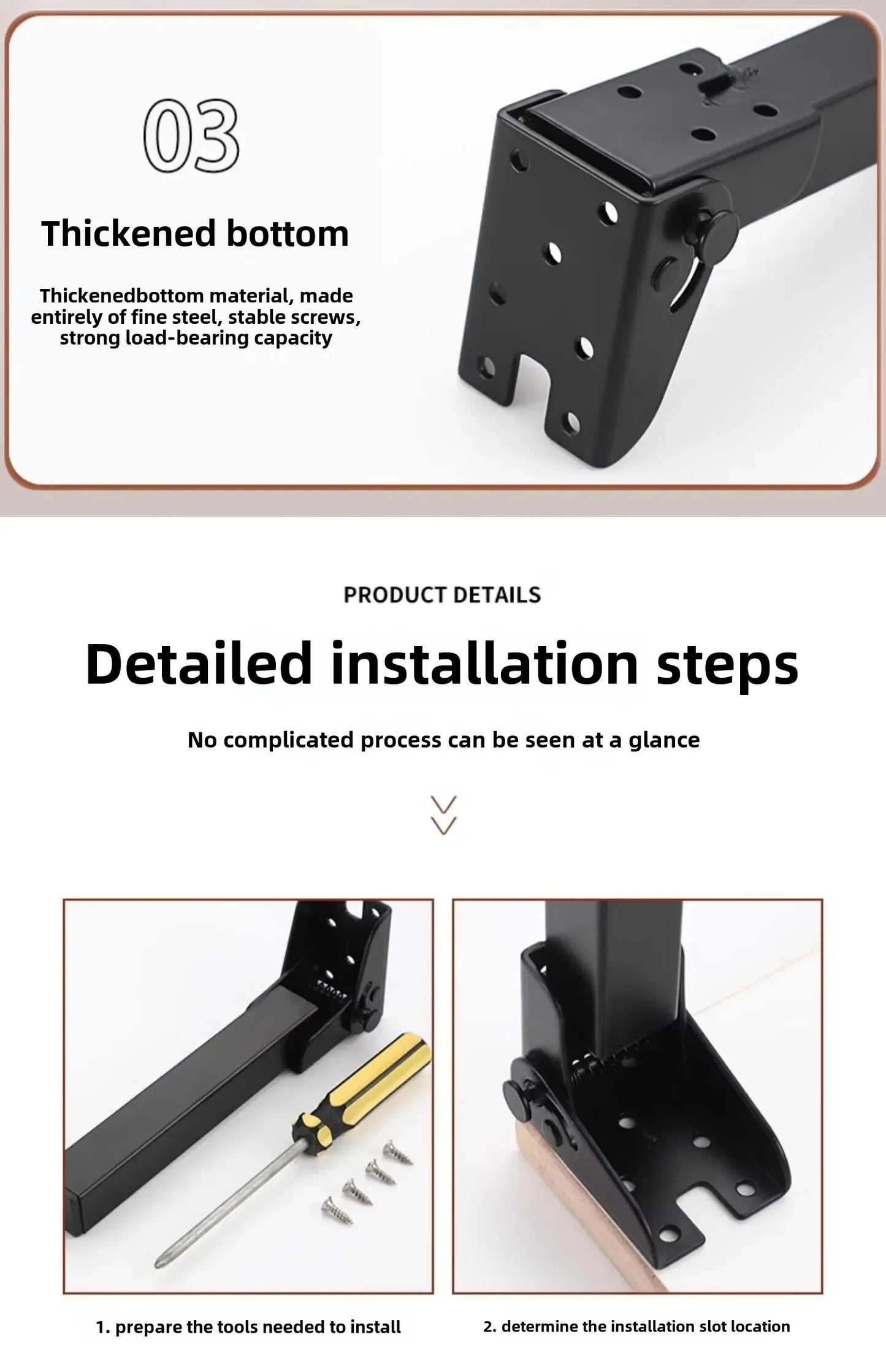 Foldable Table Leg Supports Thickened Sturdy Bases Anti-Slip Wear-Resistant Silent Foot Pads Heavy-Duty Aluminum Alloy  Design