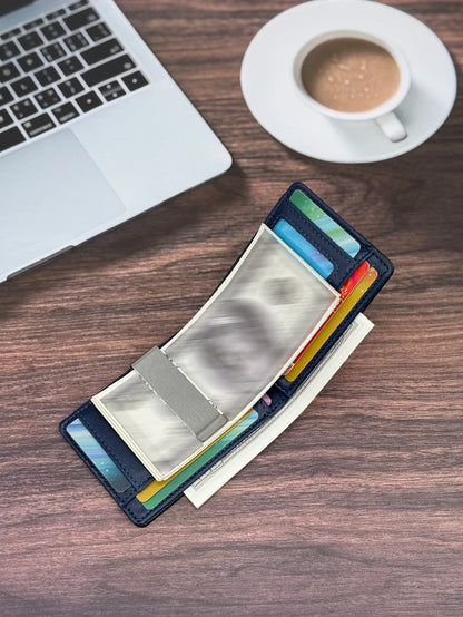 Men's RFID Blocking Card Holder Bifold Wallet With Money Clip Minimalist Pocket Slim Wallet