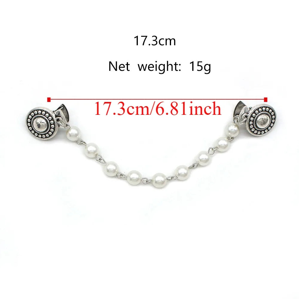 Clothing Accessories Retro Suit Brooch Grace Korean Gentleman Tassel Brooch Trend Fashion Suit Shirt Collar Chain For Men