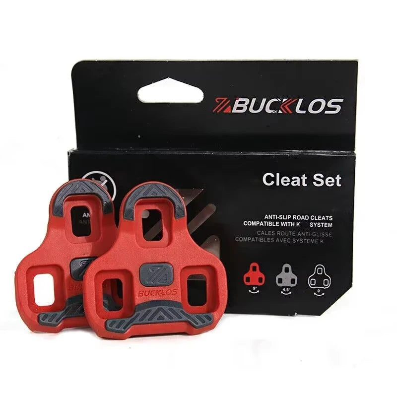 BUCKLOS for LOOK Keo Cleats Float Road Cycling Shoes Pedal Cleats for Look Keo Bike Self Locking Pedal Plate 4.5/9 Degree 1/2pc