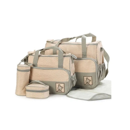 5 Pcs/set Diaper Bag Suits Multifunctional Maternity Mummy Handbag Large Capacity Organizers Baby Changing Diaper Nappy Bag
