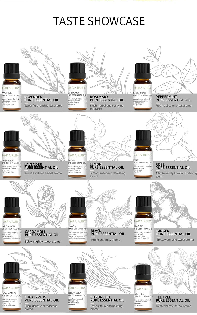 12 Essential Oils for Diffuser Essential Oil Aromatherapy Oils Home Care Essential Oils for Candle Making Oils Humidifier
