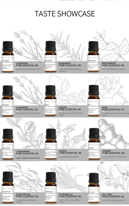 12 Essential Oils for Diffuser Essential Oil Aromatherapy Oils Home Care Essential Oils for Candle Making Oils Humidifier