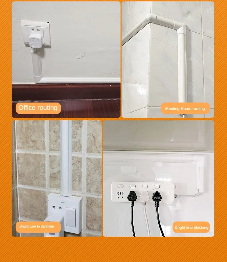 Home Office Data Line Fixed Box Finishing Storage Box Family Wall Cable Sleeve Management Organizer Protector Track Storage Box