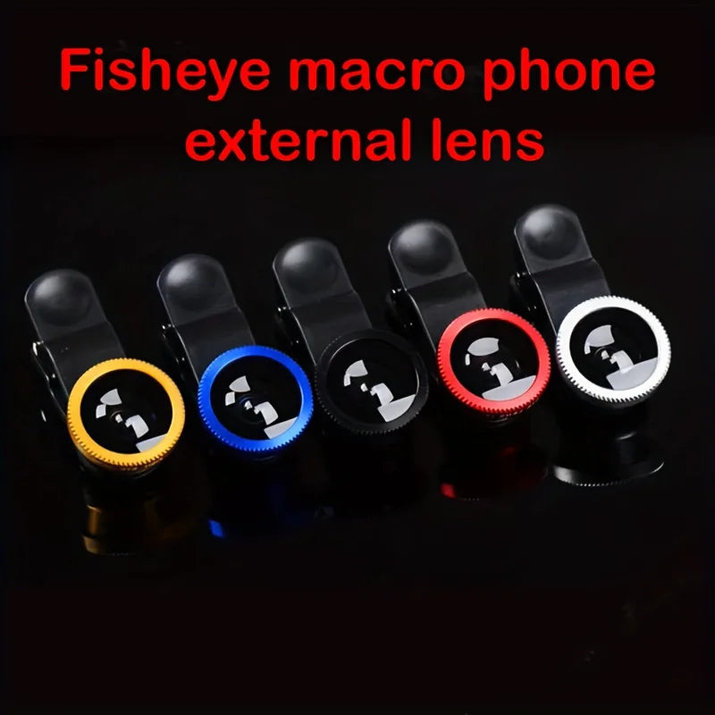 3-In-1 Phone Camera Lens Kit, Compatible With Most Phones, with wide-AngleMacro And Fisheye Lenses.