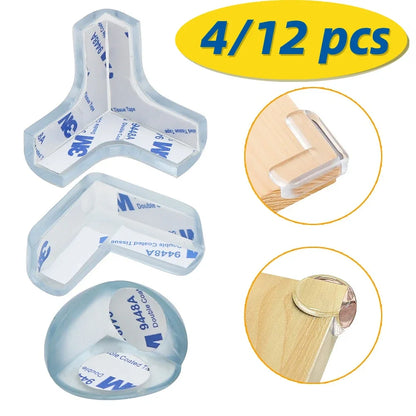 Safety Corner Protectors Set High Resistant Adhesive Gel Baby Proof Guards Clear Silicone Furniture Table Edge Corner Protection