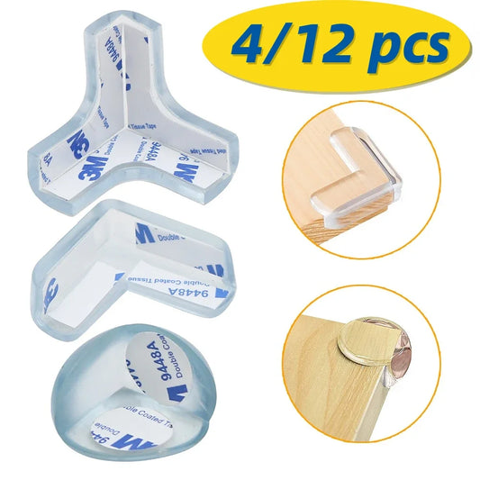 Safety Corner Protectors Set High Resistant Adhesive Gel Baby Proof Guards Clear Silicone Furniture Table Edge Corner Protection