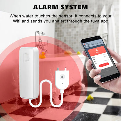 Smart APP WiFi Water Leak Sensor Water Overflow Level Detector Security Sound Alarm System Flood Leakage Sensor Remote Control