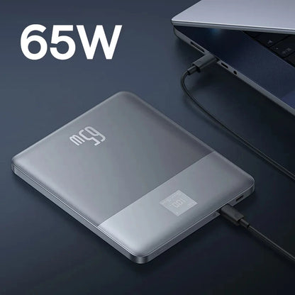 Baseus Power Bank 65W 12000mAh PD Fast Charging Digital Remaining Battery for iPhone 16 Pro Max Huawei Sumsang Notebooks Laptops