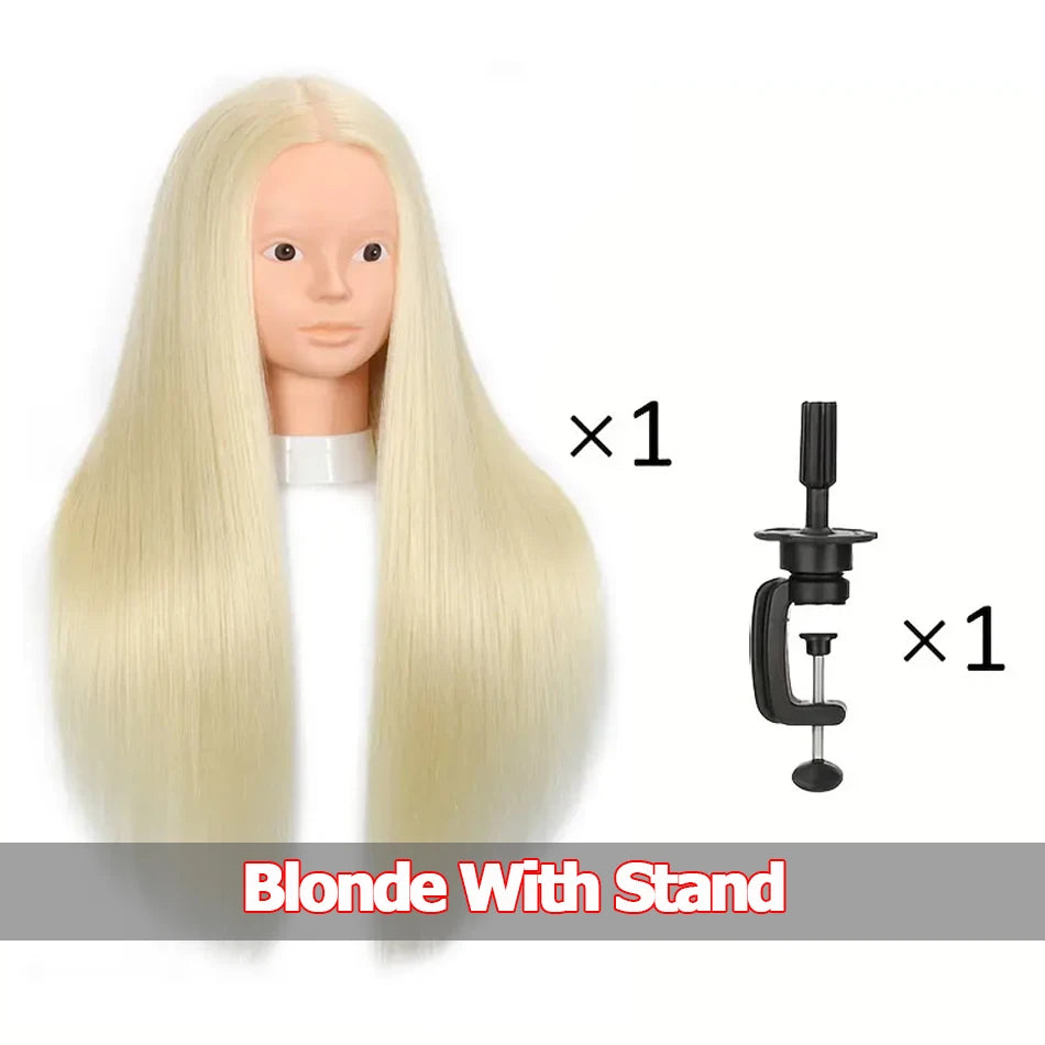 Cosmetology Mannequin Head with 80% Real Hair For Hairdresser Training Practice Long Straight Human Hair Mannequin Doll Head