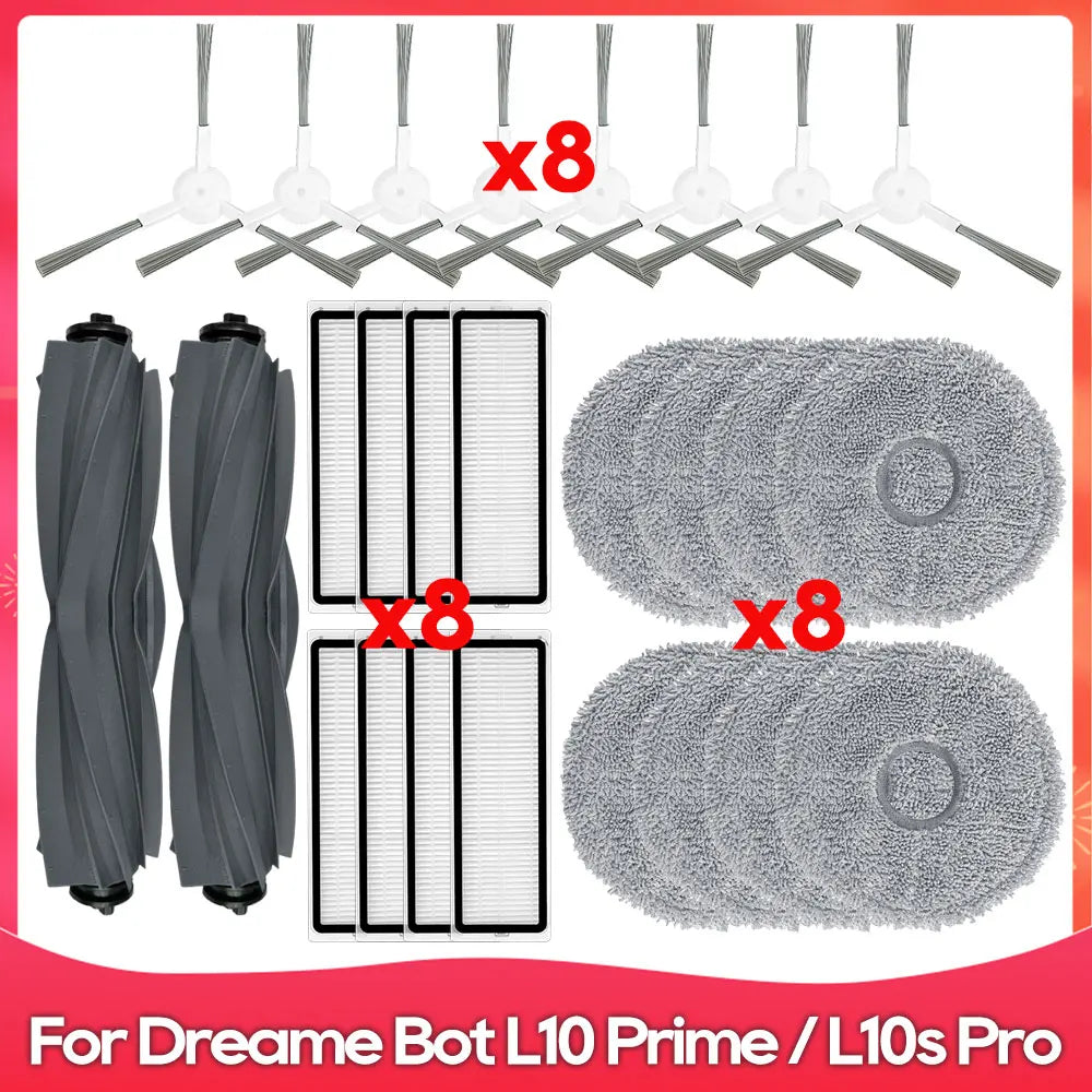 Compatible For ( Dreame L10 Prime, RLL11GC, L10S Pro, L10 Pro, Xiaomi S10+ ) Roller Side Brush Filter Mop Accessory Part