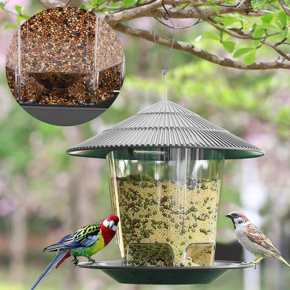 Bird Feeder For Outdoors Hanging Heavy Duty Weather Resistance Wild Bird Feeder Ideas For Bird Lovers Food Container With Rope
