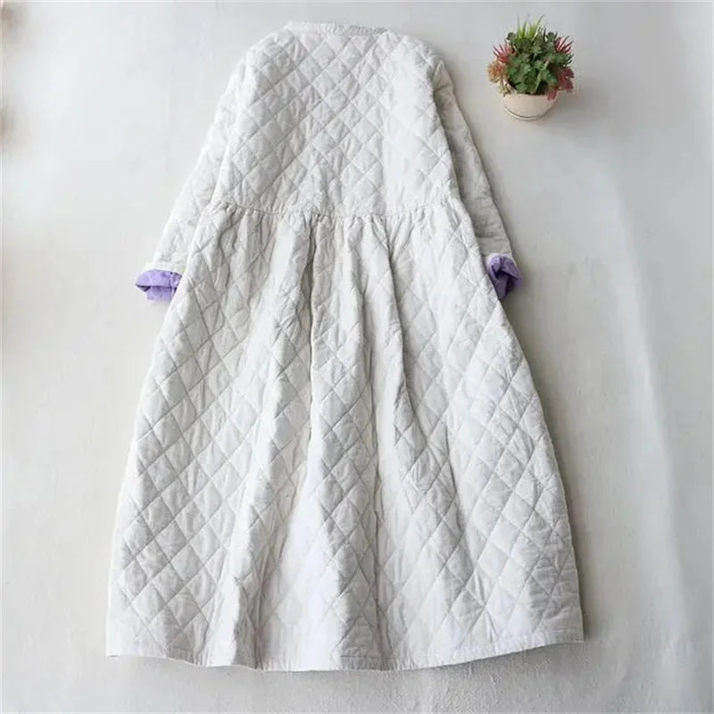 Oversized women's cotton Jacket 2025 New Winter Coat Women Loose Casual Warm Long Overcoat Female Literary Retro Cotton Coats