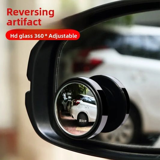 Car Rearview Mirror Car Blind Spot Mirror 360° Car Reversing Assist Mirror Glass Bezel-less Fan-shaped Small Round Mirror