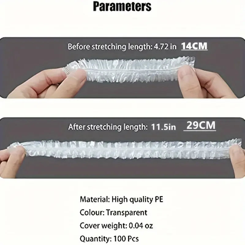 【Hot sales】100pcs Disposable Fresh-keeping Cover, Plastic Food Storage Covers, Reusable Bowl Covers Stretch Lids