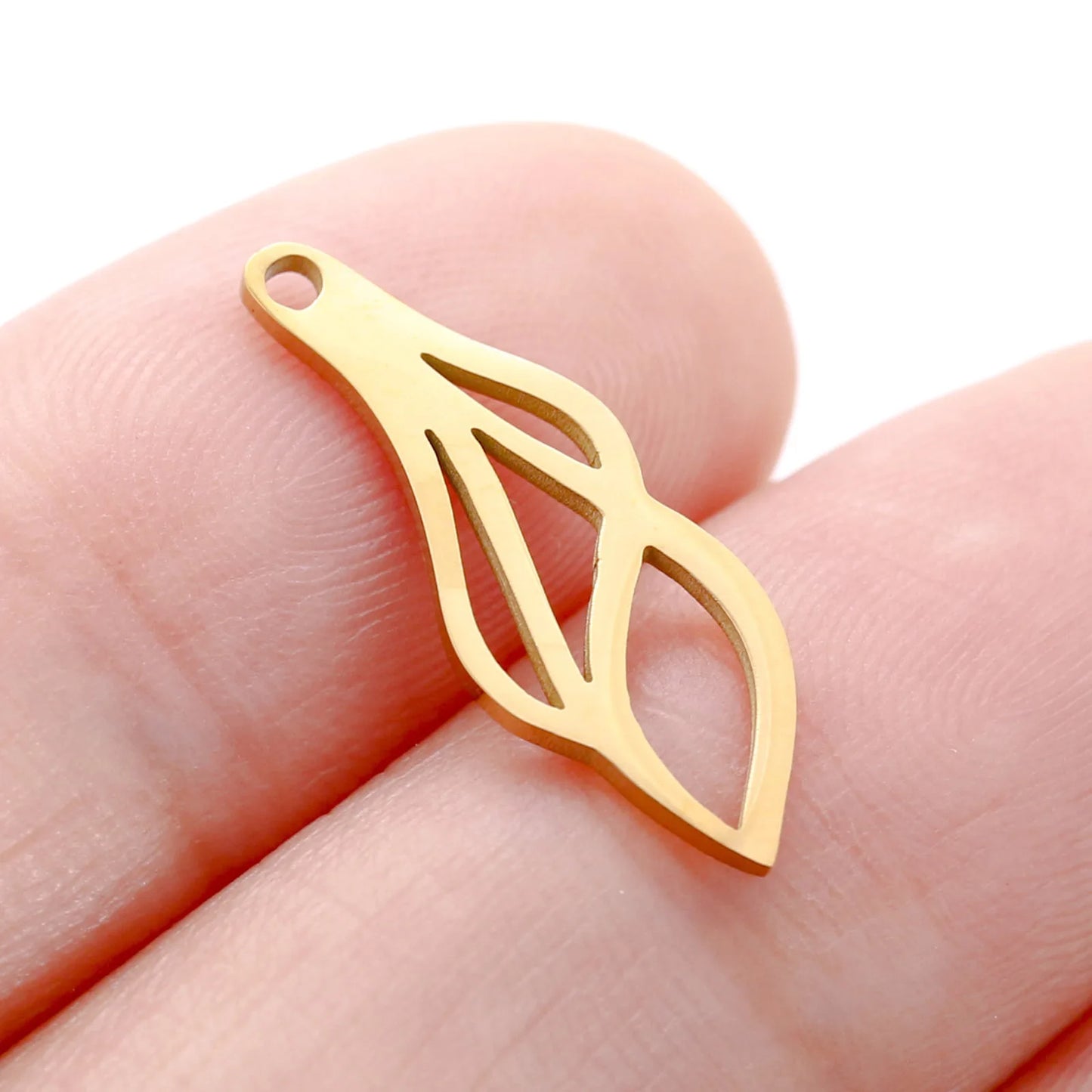 3PCs Stainless Steel Mini Flower Charms Tree Leaf Bird Pendant Necklace Diy Earring For Jewelry Making Findings Wholesale