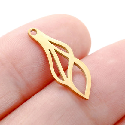 3PCs Stainless Steel Mini Flower Charms Tree Leaf Bird Pendant Necklace Diy Earring For Jewelry Making Findings Wholesale