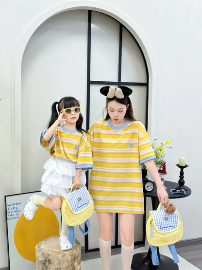 Summer Family T Shirts Parent-child Clothes Mother Father and Daughter Son Boy Girl Matching Tee Shirt Tops Baby Cotton Bodysuit