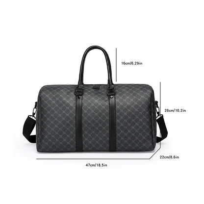 Men’s Black Traveling Bag Large Capacity Business Travel Luggage Bag Classic Full Body Printed Handbag Shoulder Bags for Men