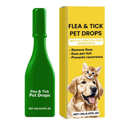 1ml Pet External Drops Tick Spray Fast-Acting Lice Remove Anti Flea Drops Tick Liquid Long Lasting Natural Pet Care Spray