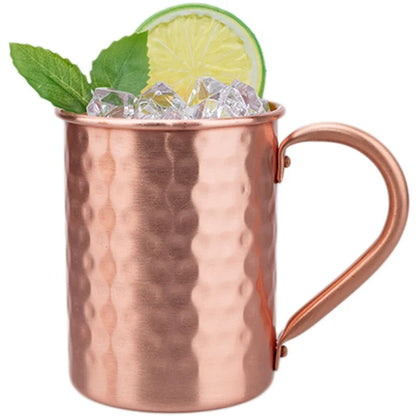 400ml 13oz 100% Copper Moscow Mule Mug Durable Coppery Beer Mugs Coffee Mug Milk Cup Retro Pure Copper Cup Drinkware