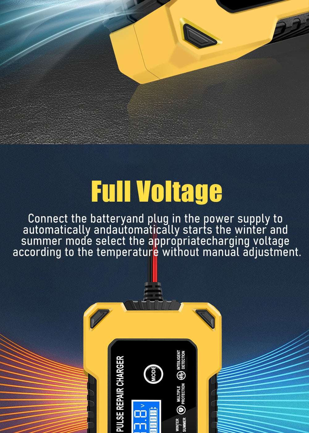 Car Battery Charger, 12V 6A Automatic Intelligent Storage Battery Maintainer Trickle Charger Suitable for Cars, Trucks, Suvs, Mo