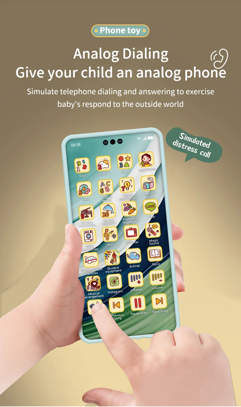 Baby Phone Toy Simulation Music Sound Telephone Toy Toddler Puzzle Early Education Toy Phone Mobile Phone Model Toy Gifts