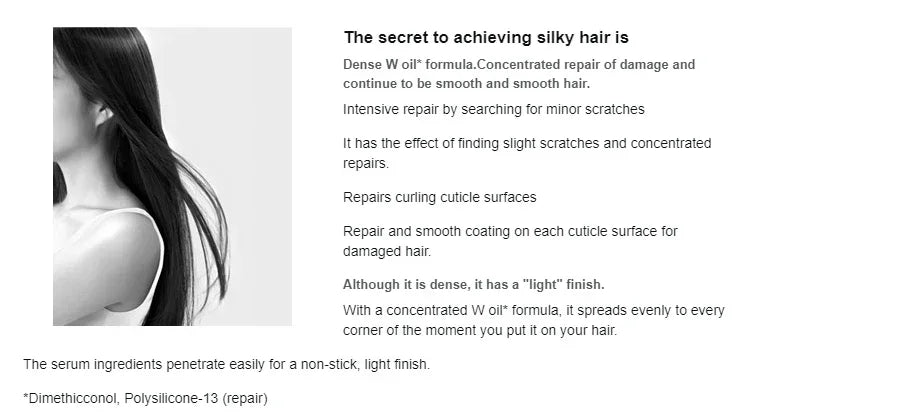 Fino Nourishing Hair Serum 70ml - Lightweight Smoothing Serum for Dry/Frizzy Hair - Instant Shine & Repair