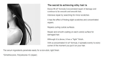 Fino Nourishing Hair Serum 70ml - Lightweight Smoothing Serum for Dry/Frizzy Hair - Instant Shine & Repair