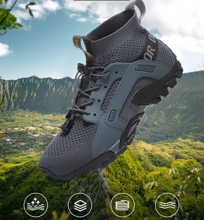 Men's Breathable Shoes Outdoor Non Slip Elastic Band Camping Shoes for Couples Athleisure Men's Shoes