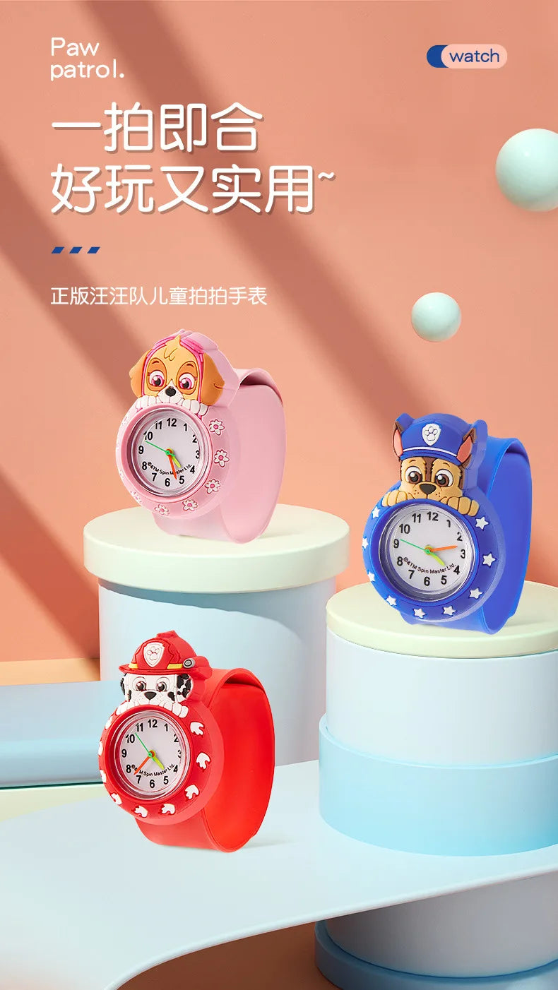 Paw Patrol Kids Watch Cartoon Waterproof Patting Watches Fashion Children Silicone Strap Wrist Watch Students Clock Gift