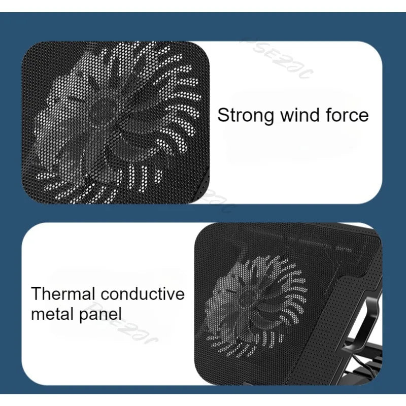 Laptop Cooling Base Is Suitable for 10 Inch/17 Inch Notebook Coolers with Adjustable Lifting and Strong Wind Power