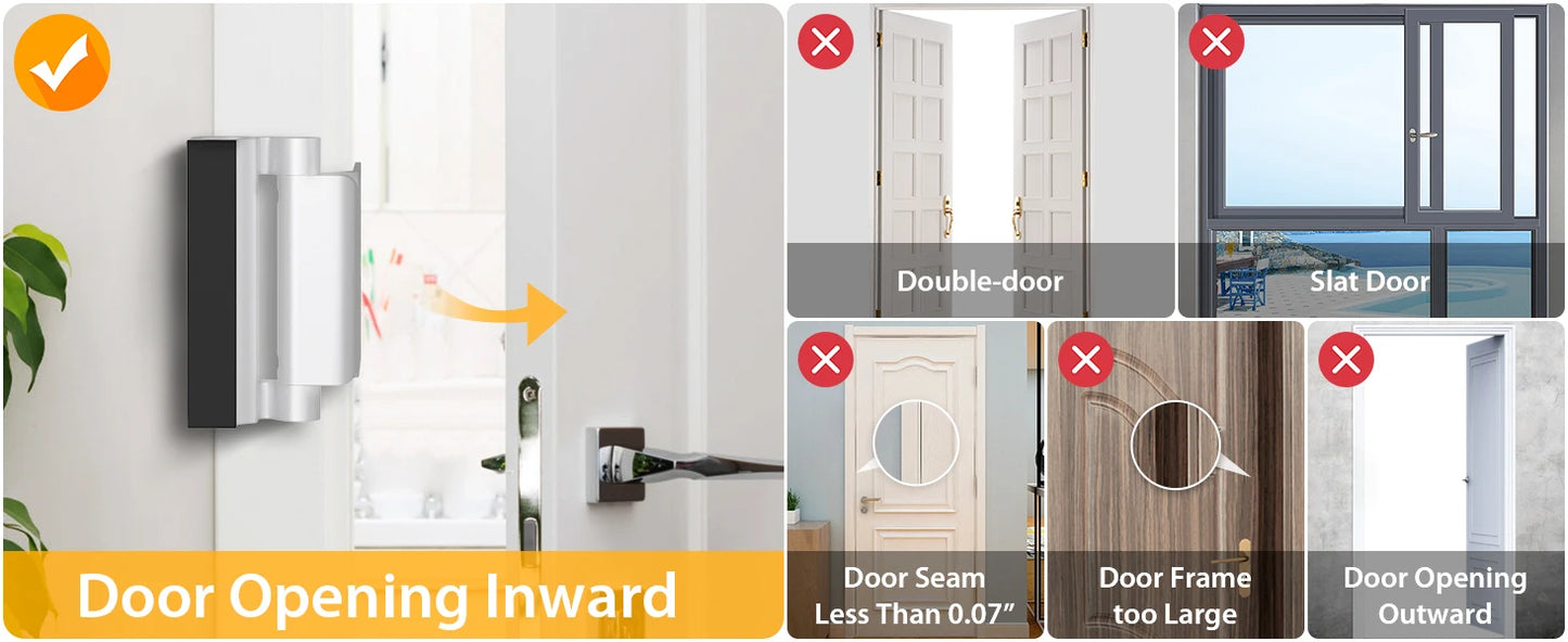 New Home Security Door Lock Aluminum Alloy Anti-theft Door Lock Childproof Door Reinforcement Lock with 3 Inch Stop