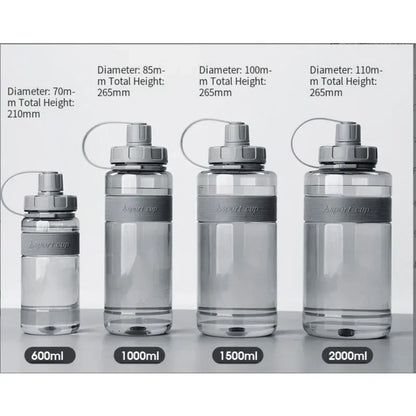 2 Liter Big Water Bottle with Straw 2L/1.5L/1L/0.6L Large Capacity School Gym Sports Drinking Bottles BPA Free Fitness