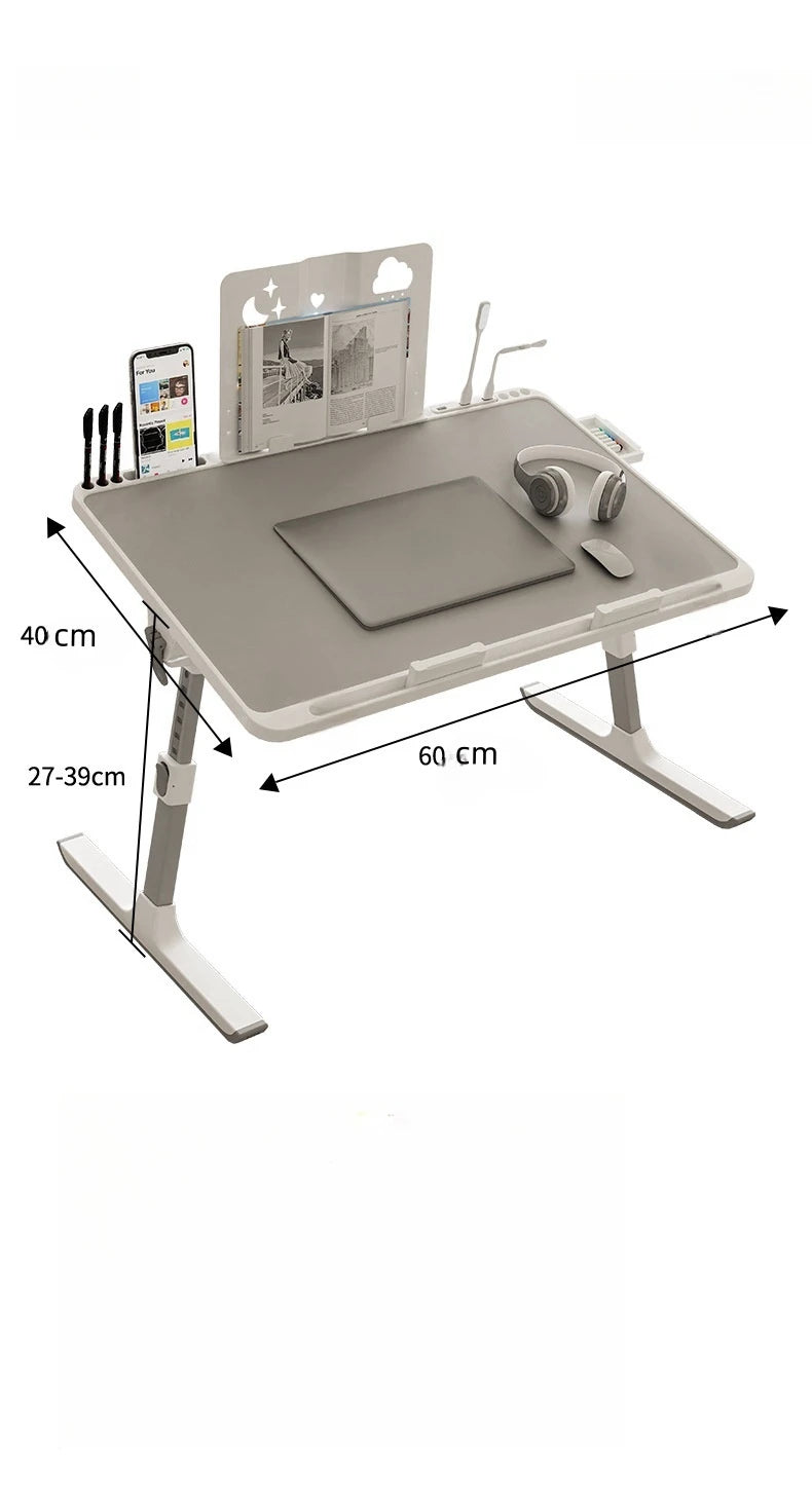 Laptop Bed Tray Table, Adjustable Laptop Bed Table,Portable Standing Desk with Storage Drawer,Foldable Lap Tablet Table for Sofa