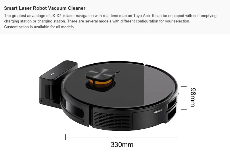 X7 Robot Vacuum Cleaner Can Work For 120-150 Minutes With Laser and Gyroscope Navigation Function Automatic Cleaning Sweep Robot