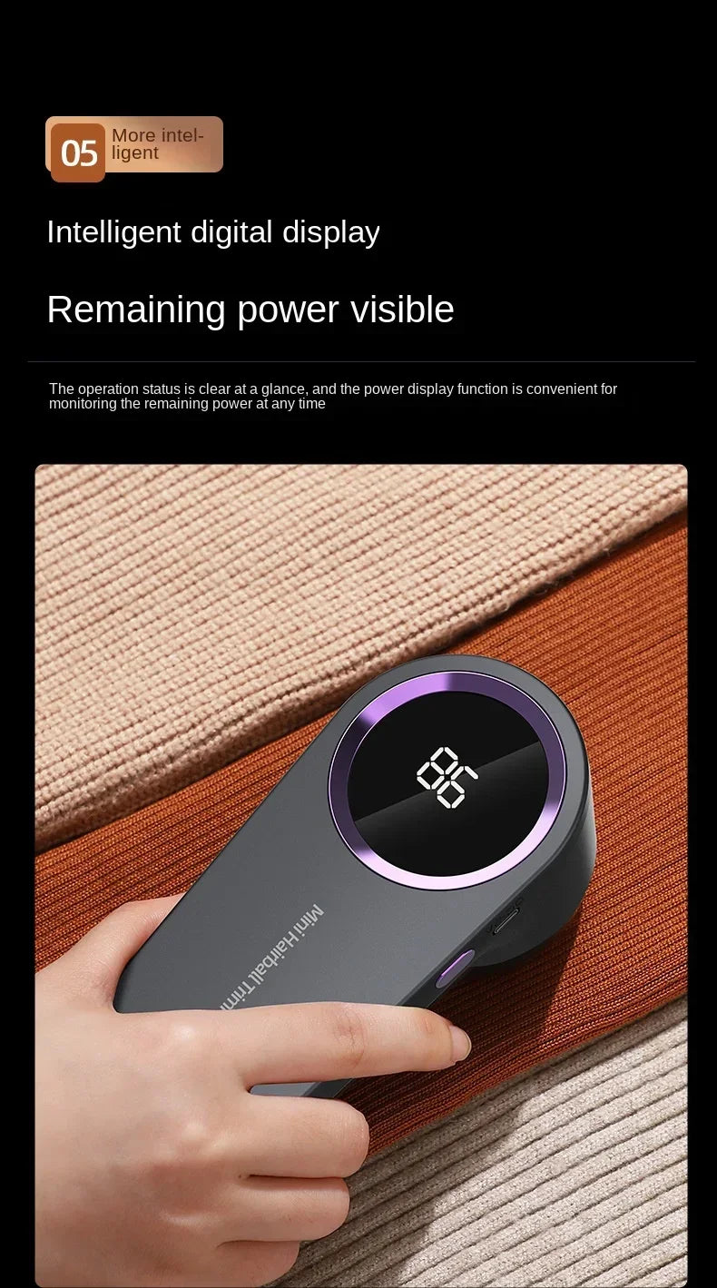 Lint Remover for Clothing Portable Electric Fuzz Pellet Remover LED Display Rechargeable for Clothes Fabric Shaver Fluff Remover