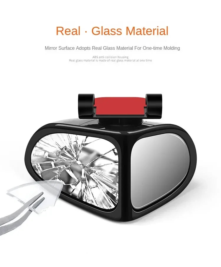 Car Blind Spot Mirror 1 Pair Front Wheel Auxiliary Rearview Double-Sided Mirror Wide Angle Mirror 360 Degree Adjustable for Cars